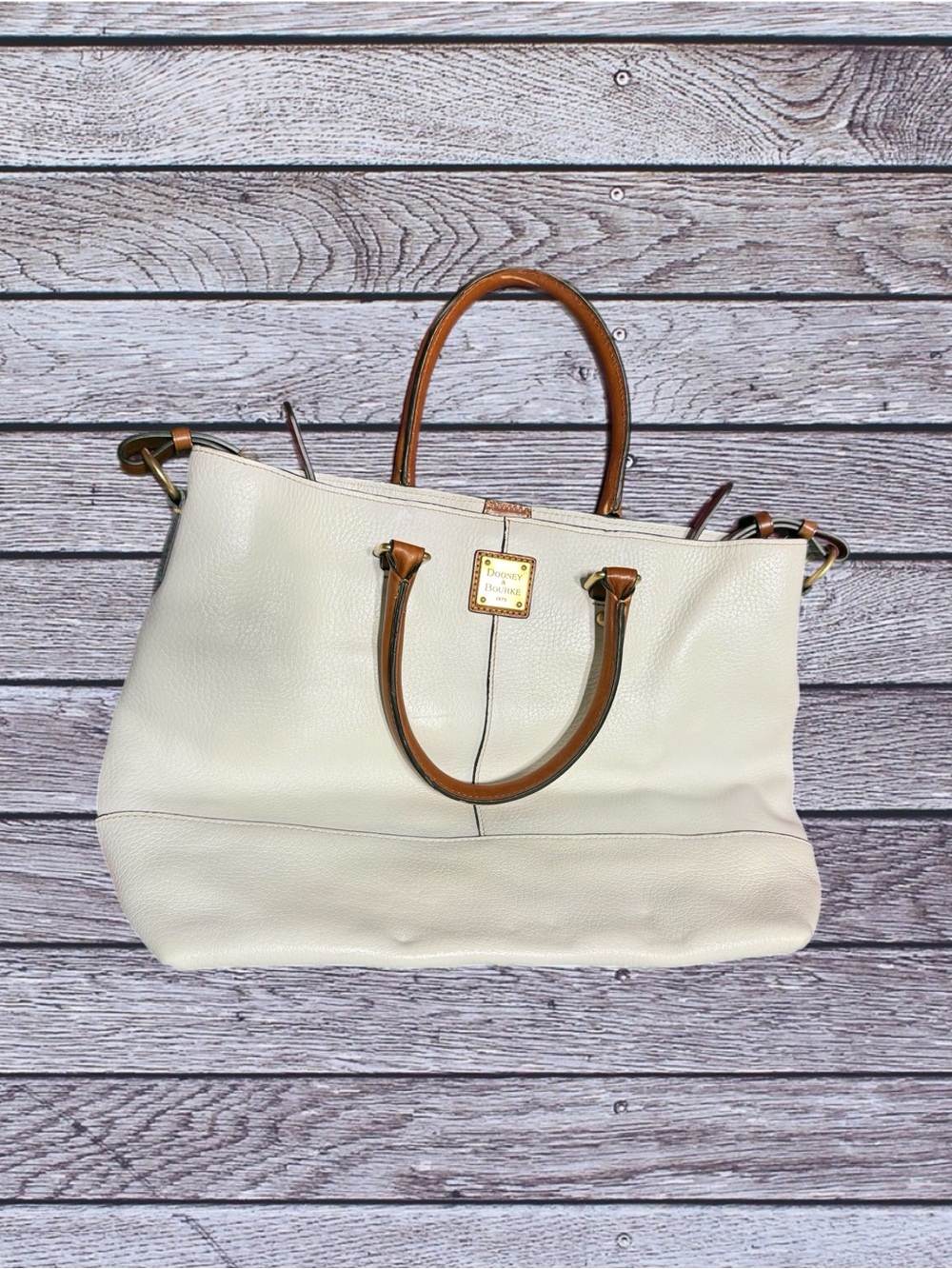 Dooney & Bourke Florentine Chelsea Shopper White Leather Tote